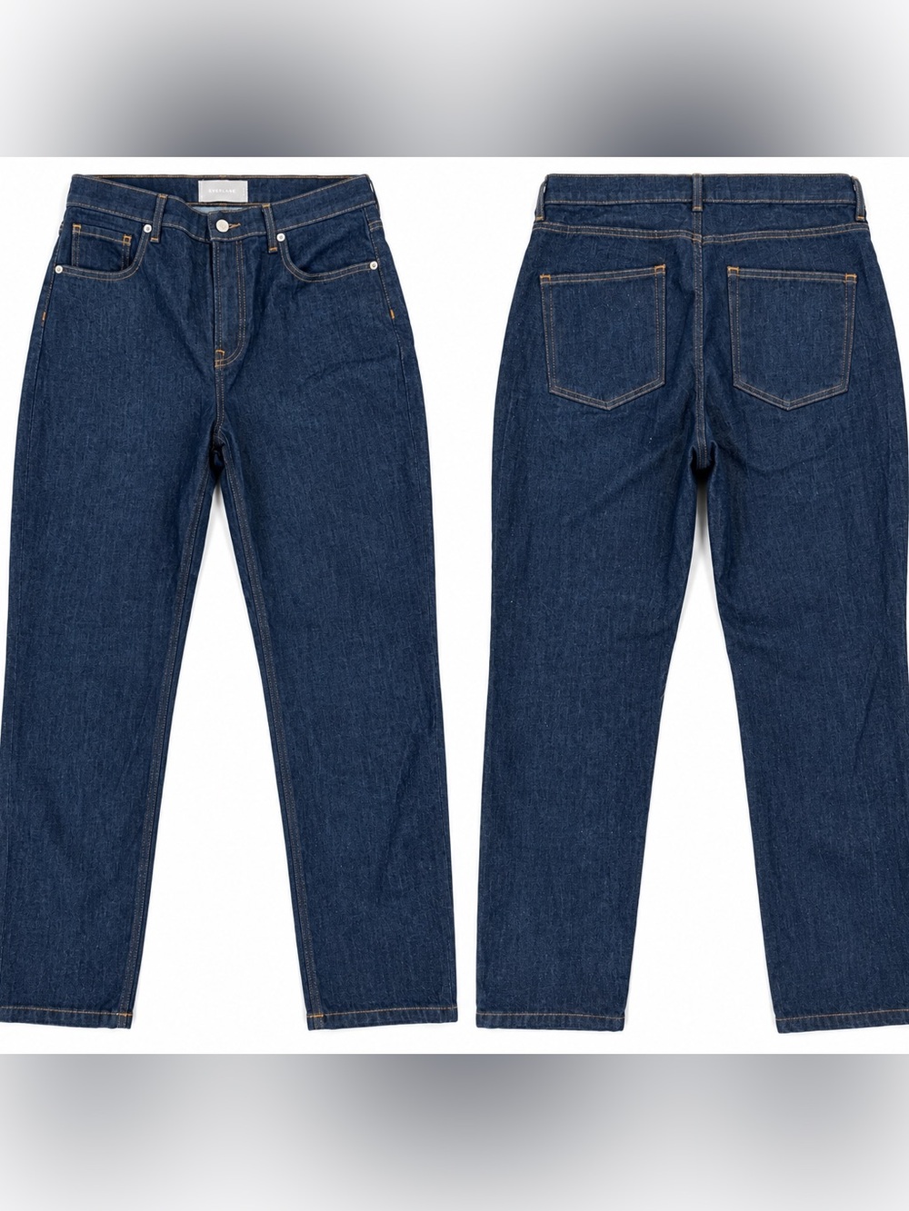 Everlane High Rise Straight Jeans Women’s 32 Ankle Dark Indigo Stretch Denim